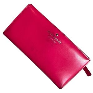 Hot Pink Kate Spade Cedar Street Slim Leather Bifold Wallet